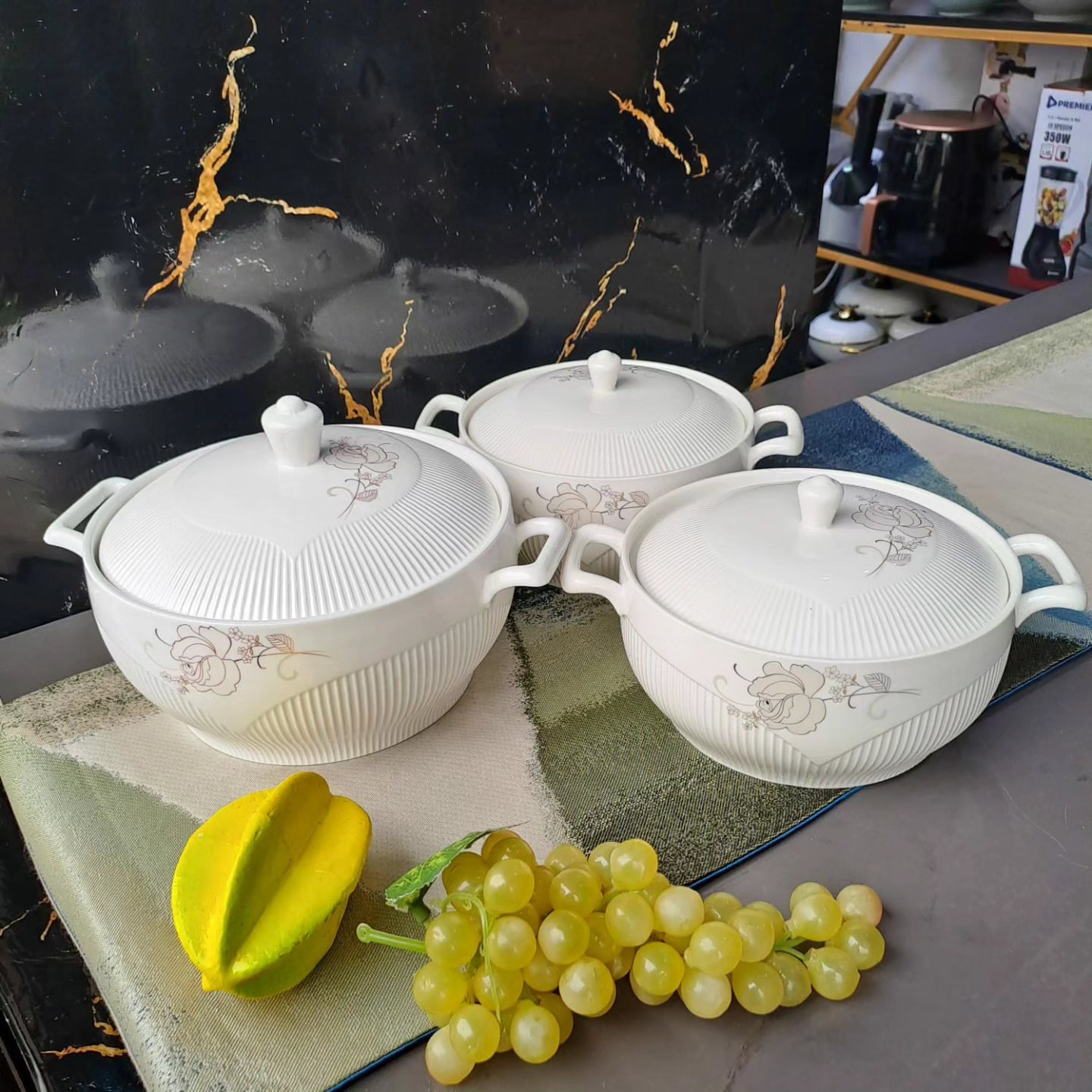 3pc Luxurious Serving Dish Set