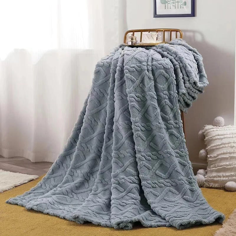 6*7 Solid Flannel Embossed Blanket