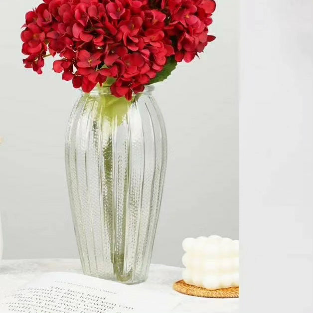 Long domed ribbed flower vase