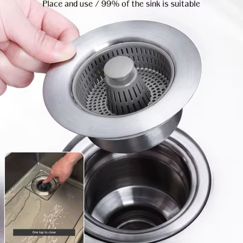 Sink strainer with pop up drain