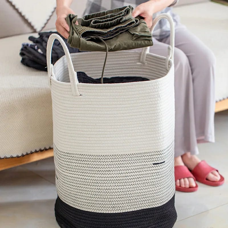 Cotton laundry basket