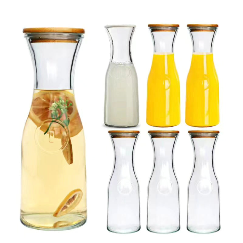 Glass Bottle with Bamboo Lids