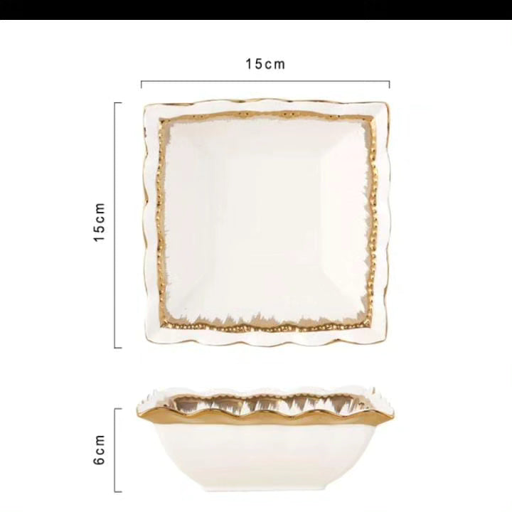 Porcelain Gold Detail Soup Bowl