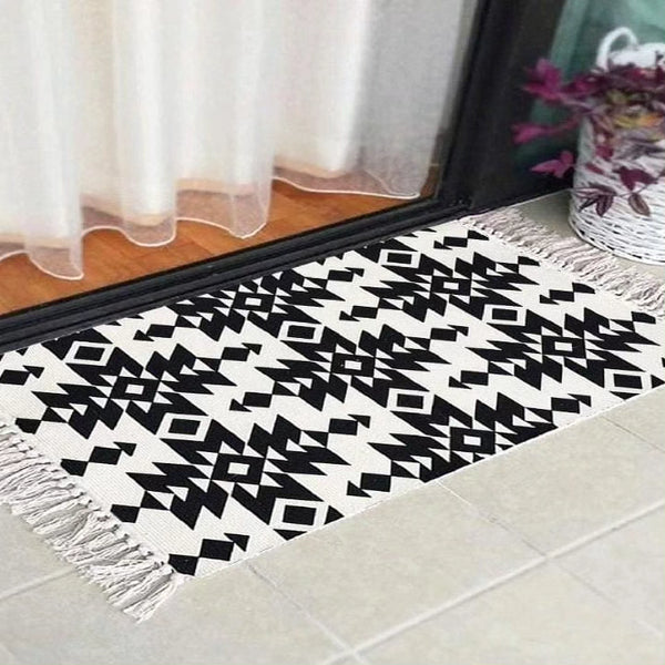 Boho Handmade Rug with Tassels