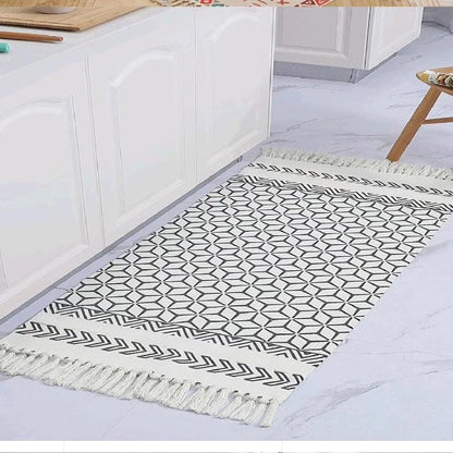 Boho Handmade Floor Rug with Tassle