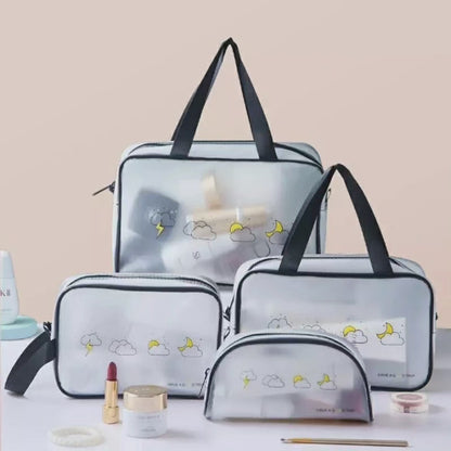 Women 4pc set Transparent Cosmetic Bag