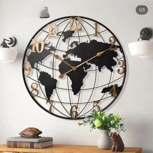 60cm Large World Map Wall Clock