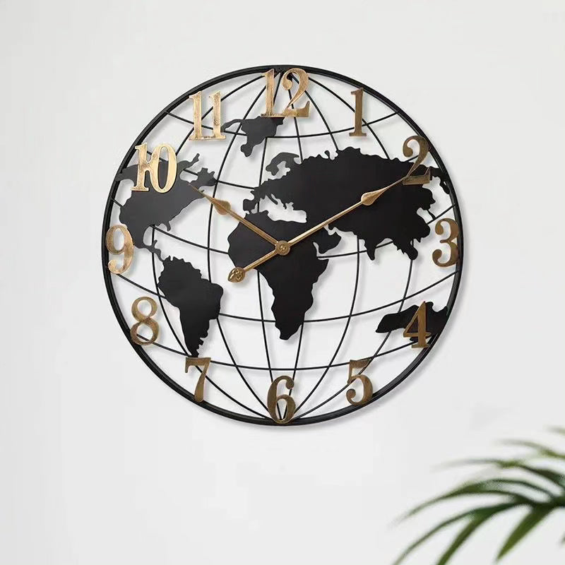 60cm Large World Map Wall Clock