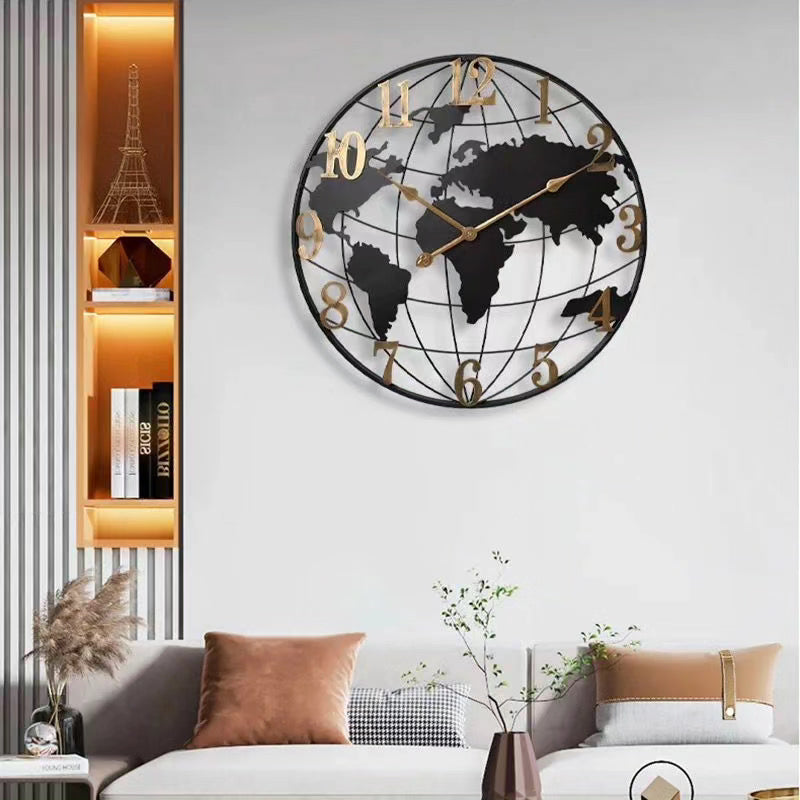 60cm Large World Map Wall Clock