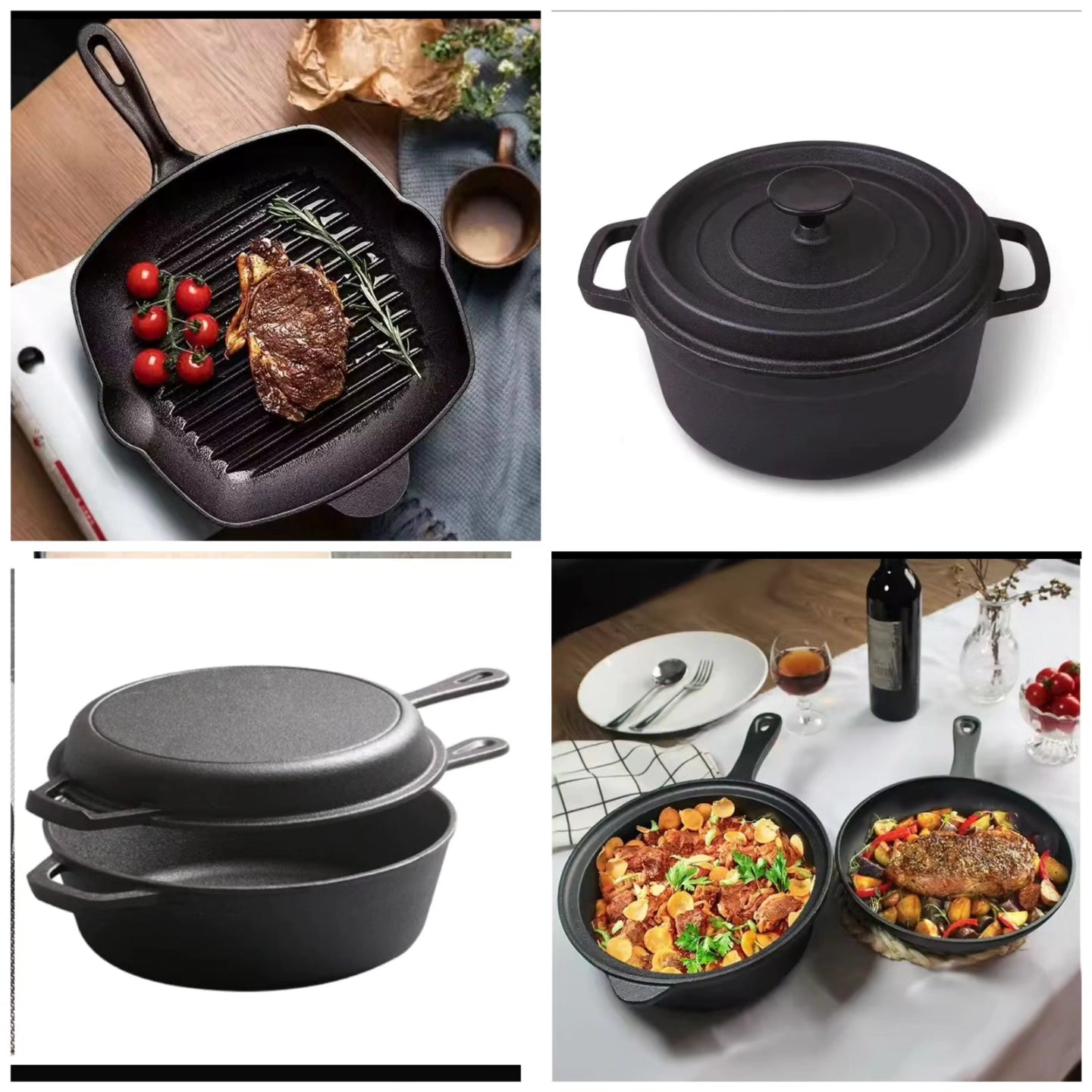 5Pc Cast Iron Cookware Set