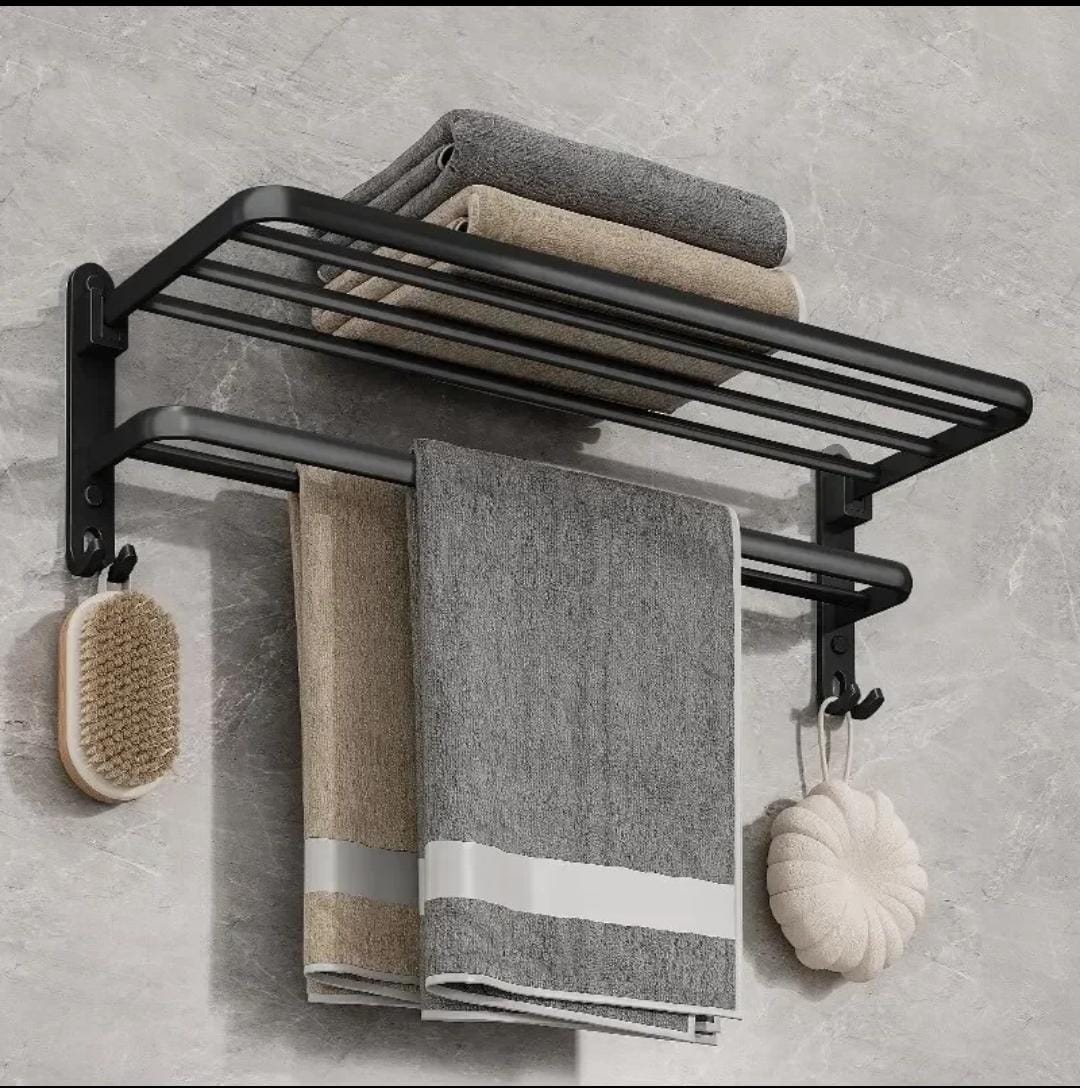 60cm Metallic towel holder rack