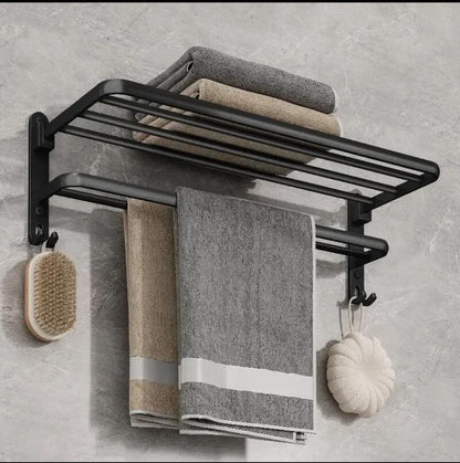 60cm Metallic towel holder rack