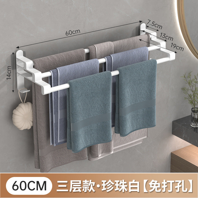 Three layer towel rack