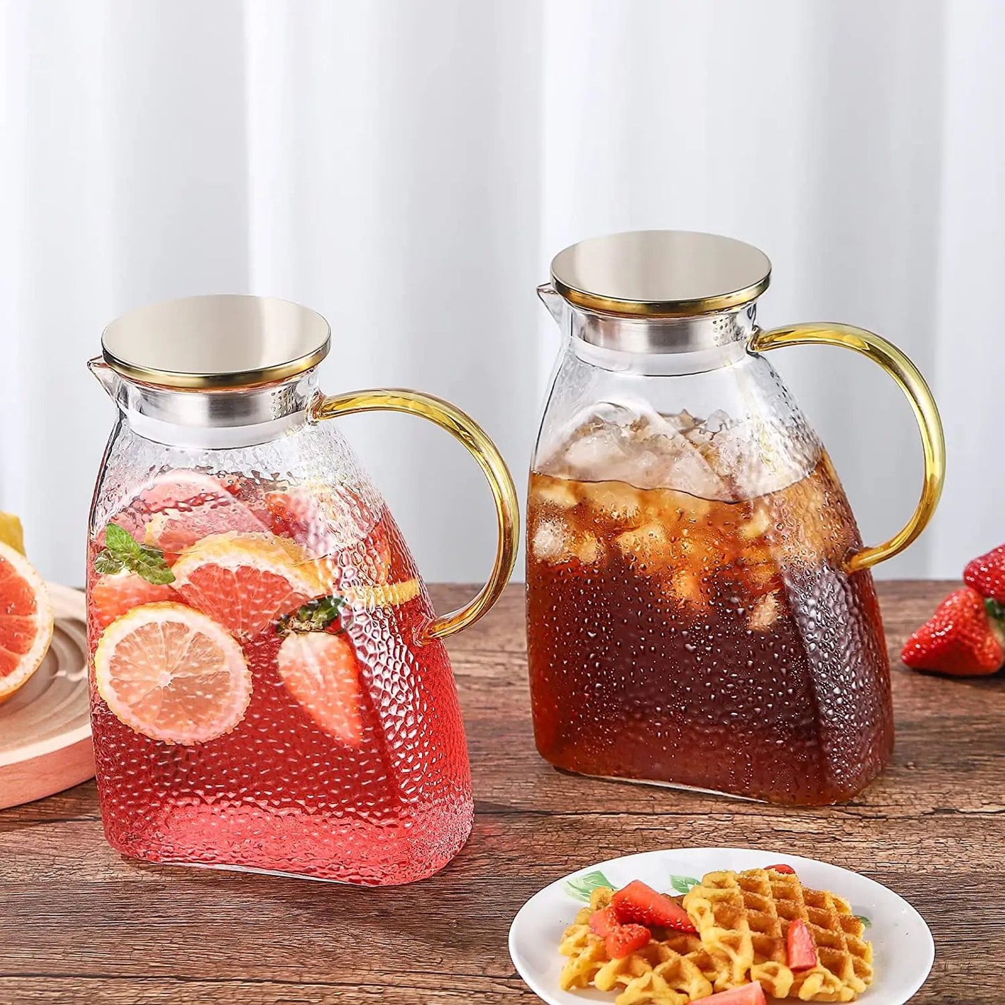 Heat resistant clear borosilicate glass tea pot