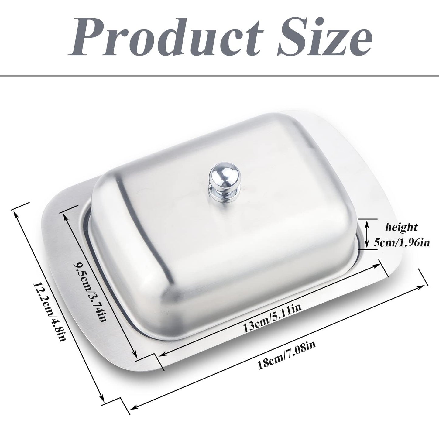 Stainless Steel Butter Dish with lid