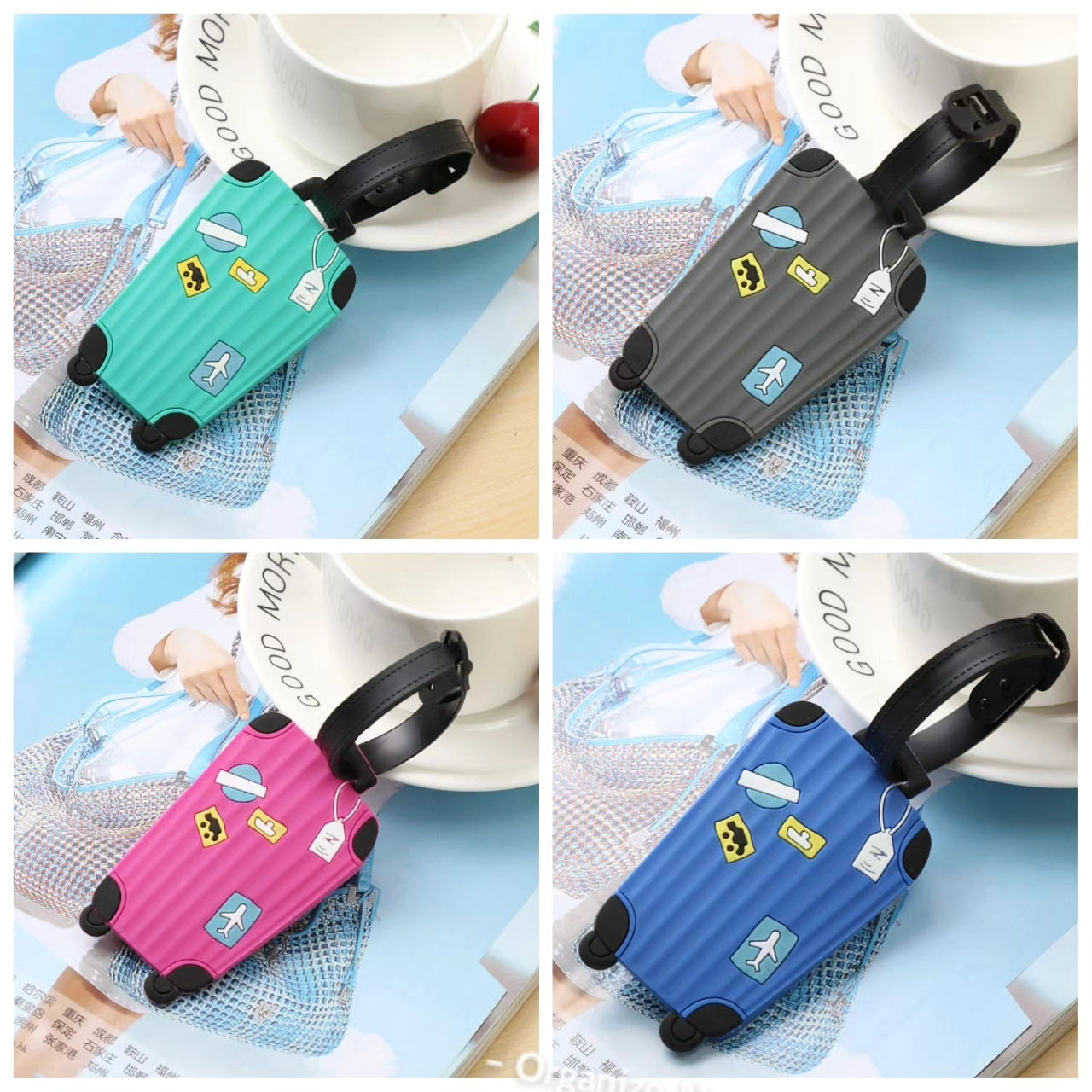 Travel luggage label tags/similar bag identifiers even for school