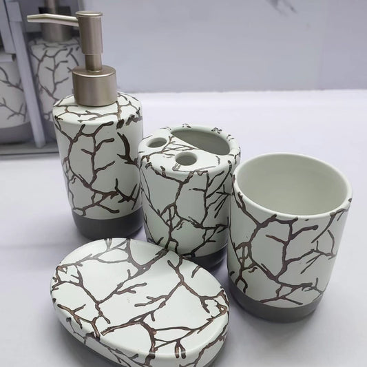 Marble profile ceramic 4in1 bathroom set