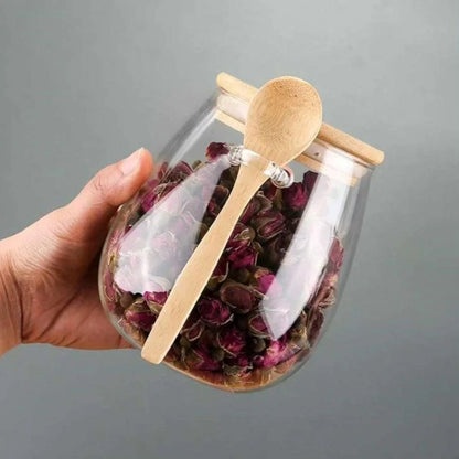600ml Glass Jar  with Bamboo Lid