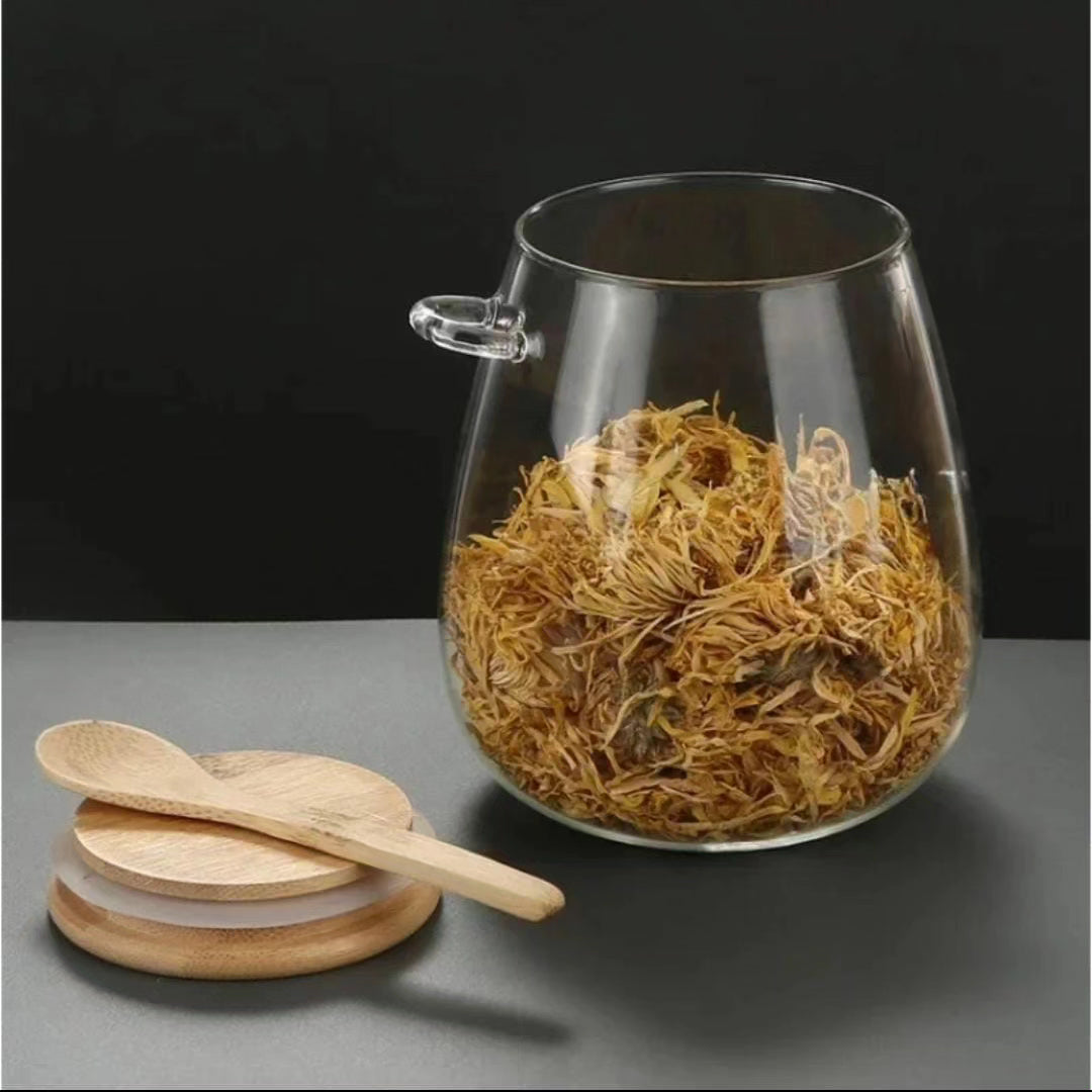 600ml Glass Storage Canister with Bamboo Spoon