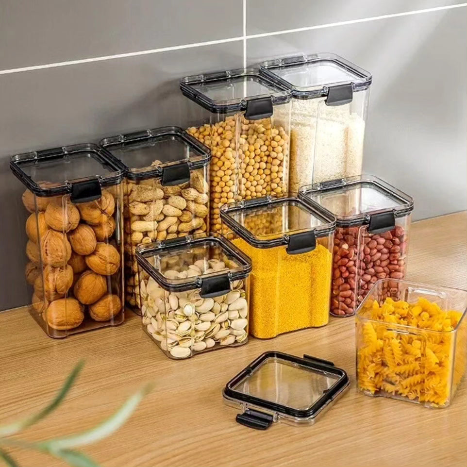 8pcs Transparent Acrylic Cereal Food Storage Containers