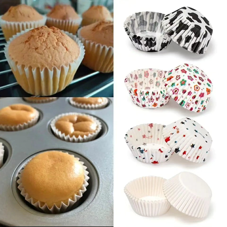 Multicolored disposable cup cake papers