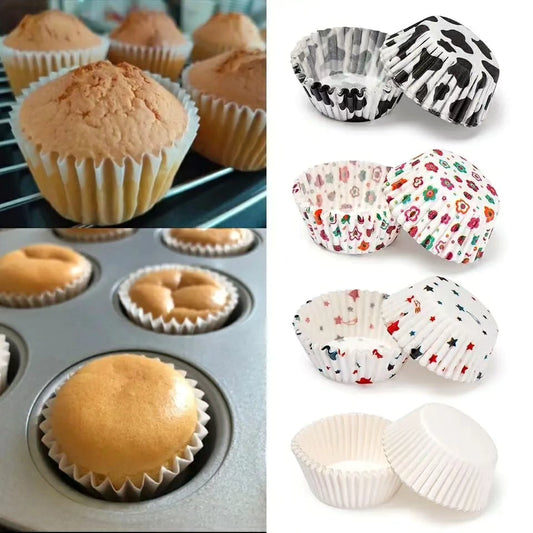 Multicolored disposable cup cake papers