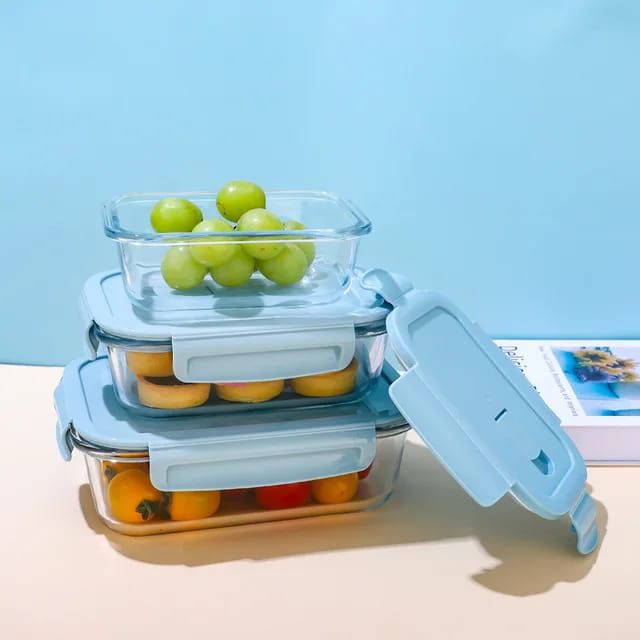 3pcs set Glass Lunch Box 2550/-