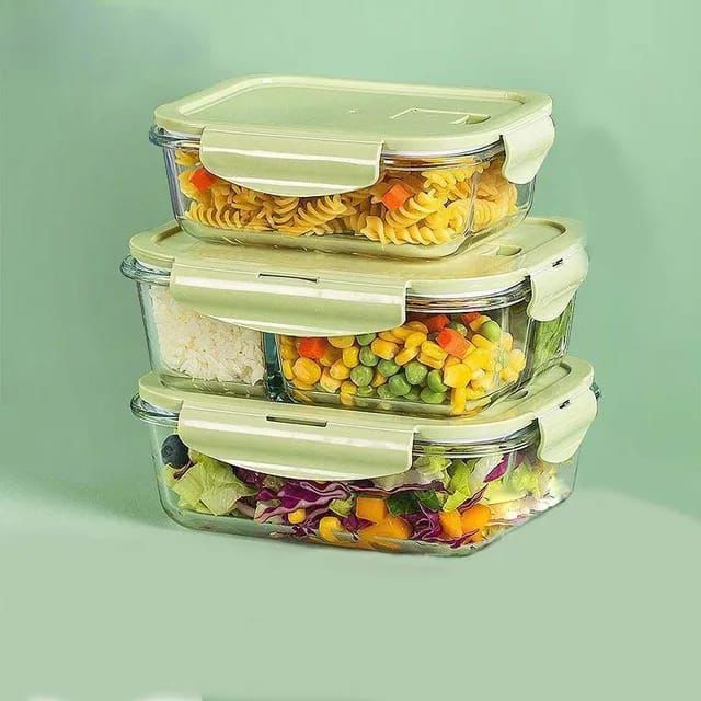 3pcs set Glass Lunch Box 2550/-