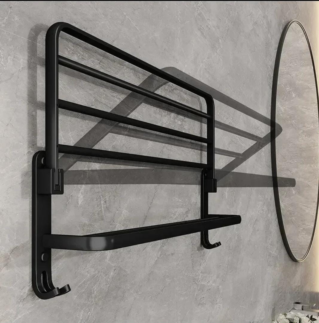 60cm Metallic towel holder rack