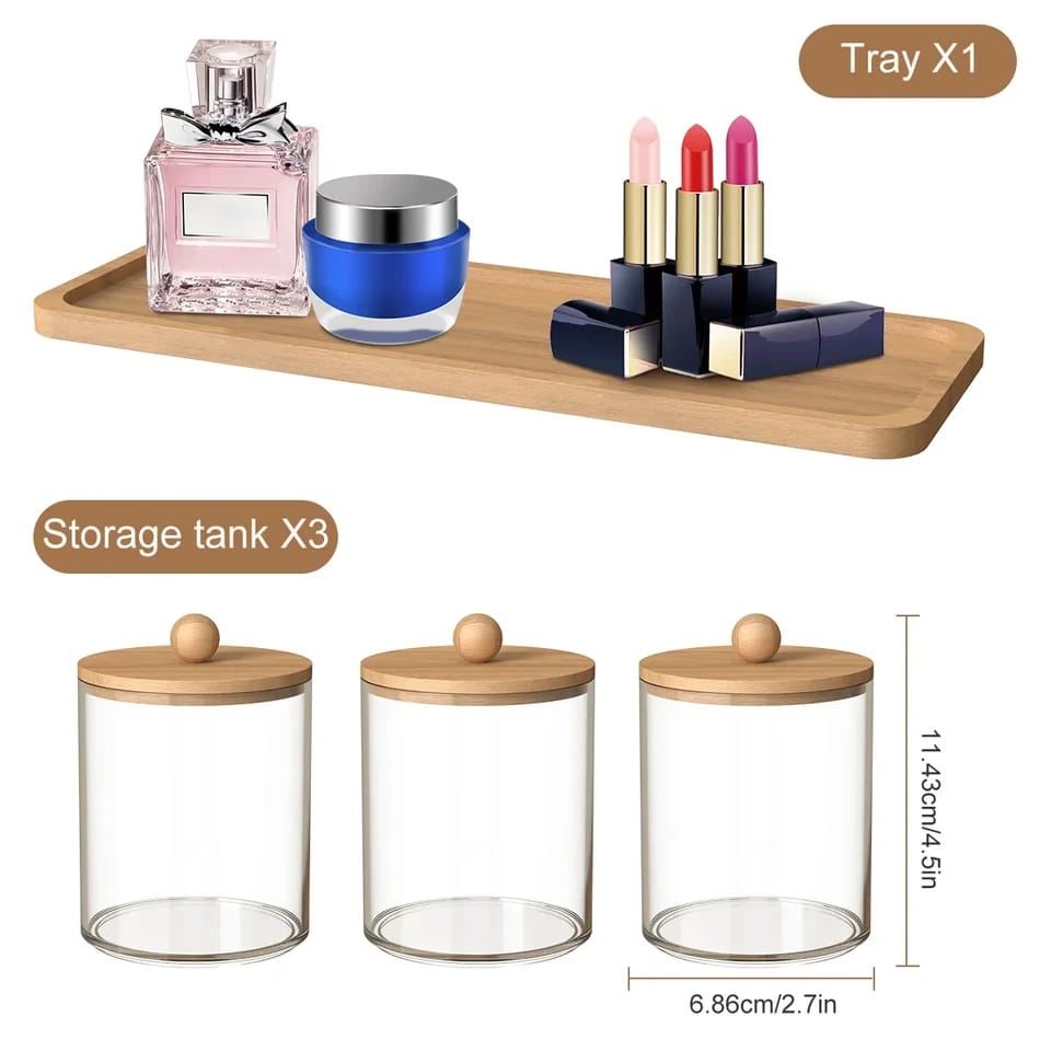 3pcs Acrylic Storage Box with Tray