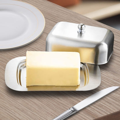 Stainless Steel Butter Dish with lid