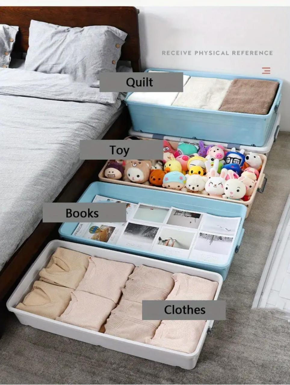 Underbed storage bins