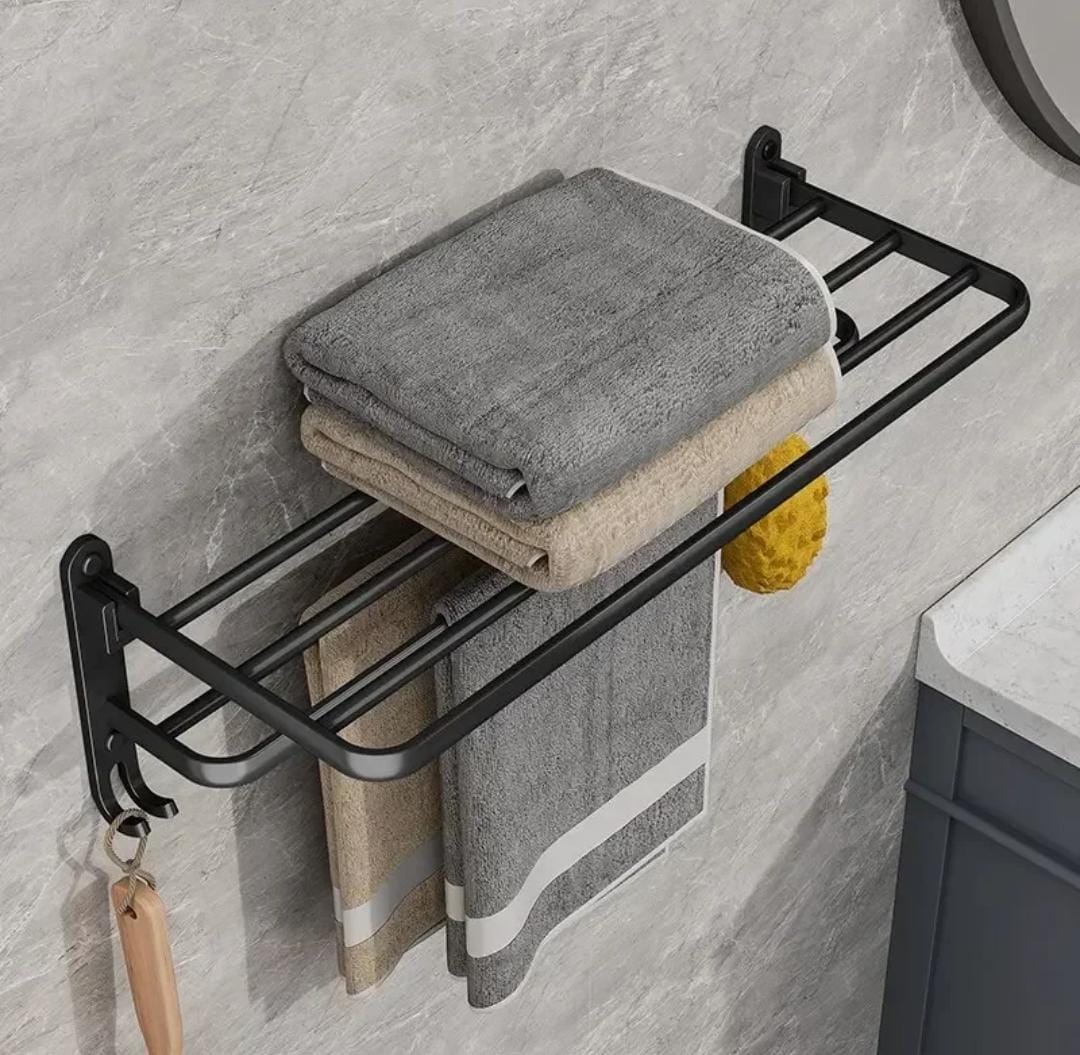 60cm Metallic towel holder rack