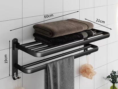 60cm Metallic towel holder rack