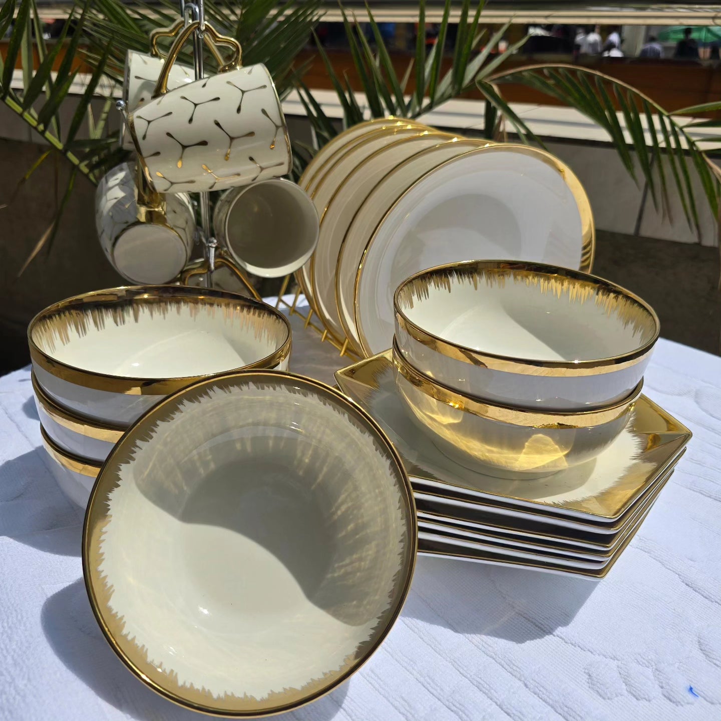 24pcs Gold Dinner Set