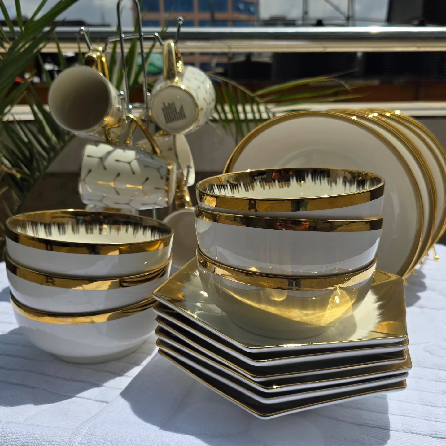 24pcs Gold Dinner Set