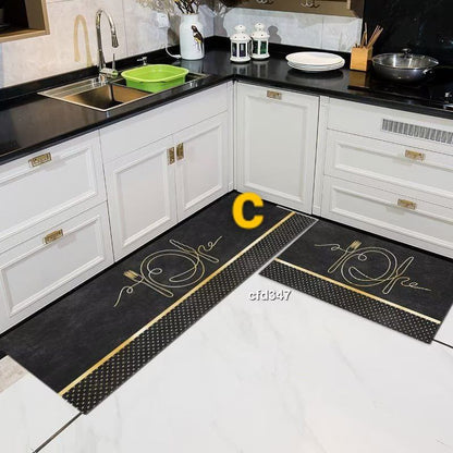 2pcs kitchen mats with rubber super non-slip underside