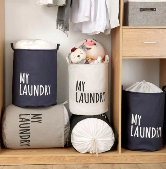 Canvas laundry basket