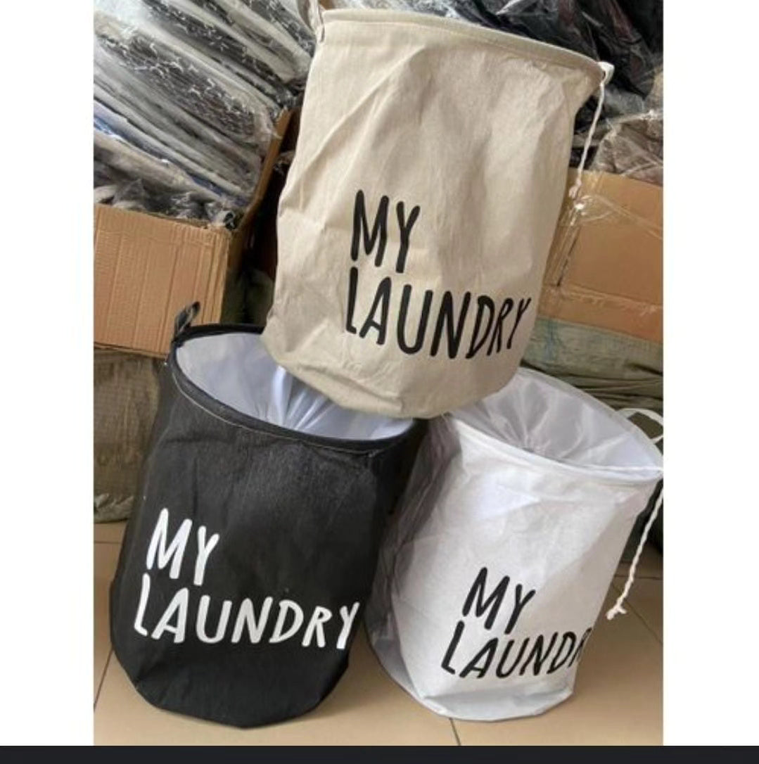 Canvas laundry basket