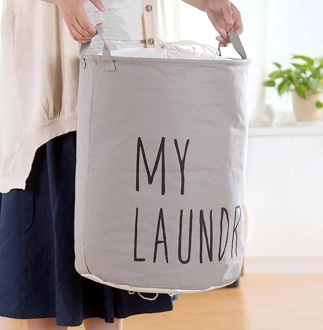 Canvas laundry basket