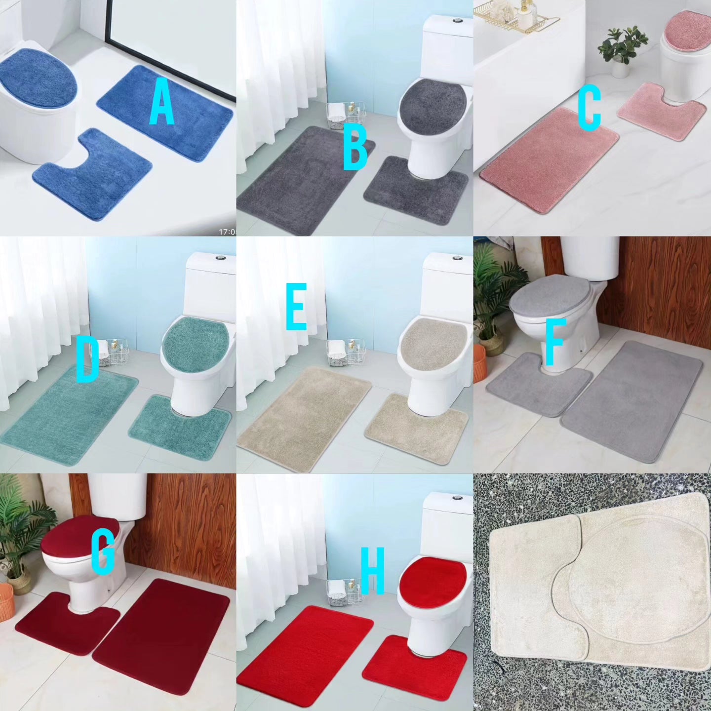 3pc absorbent Toilet Mat