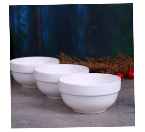 Ceramic White Stackable Bowl Plain 4.5" set of 6