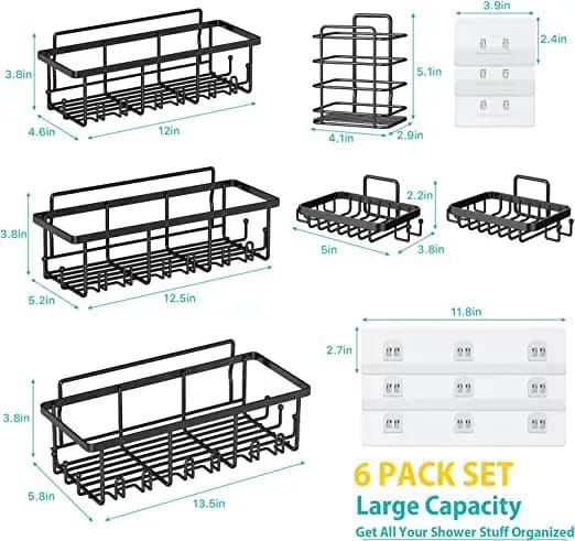 6pcs set Shower caddy bathroom organizer