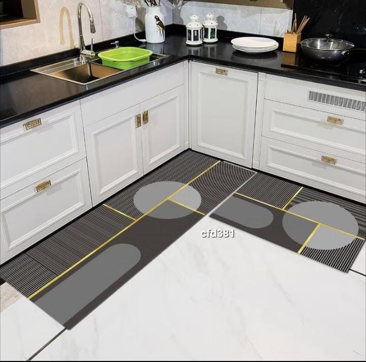 2pcs kitchen mats with rubber super non-slip underside