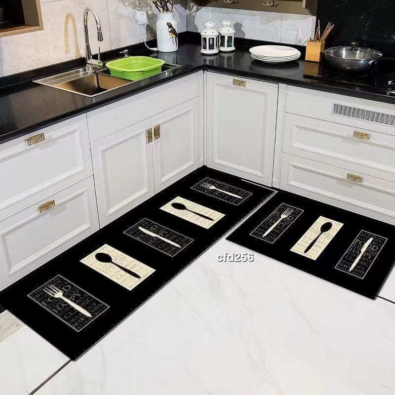 2pcs kitchen mats with rubber super non-slip underside