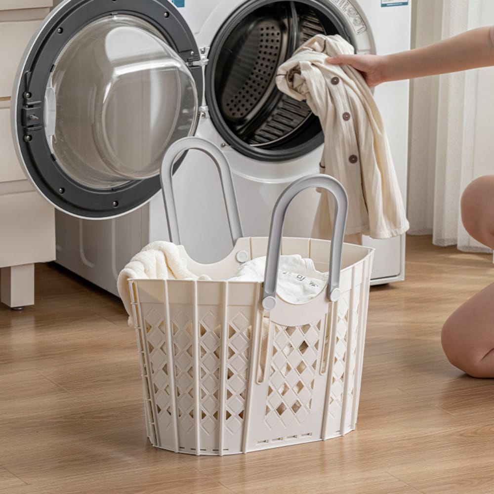 Plastic Handheld Folding Dirty Clothes Basket