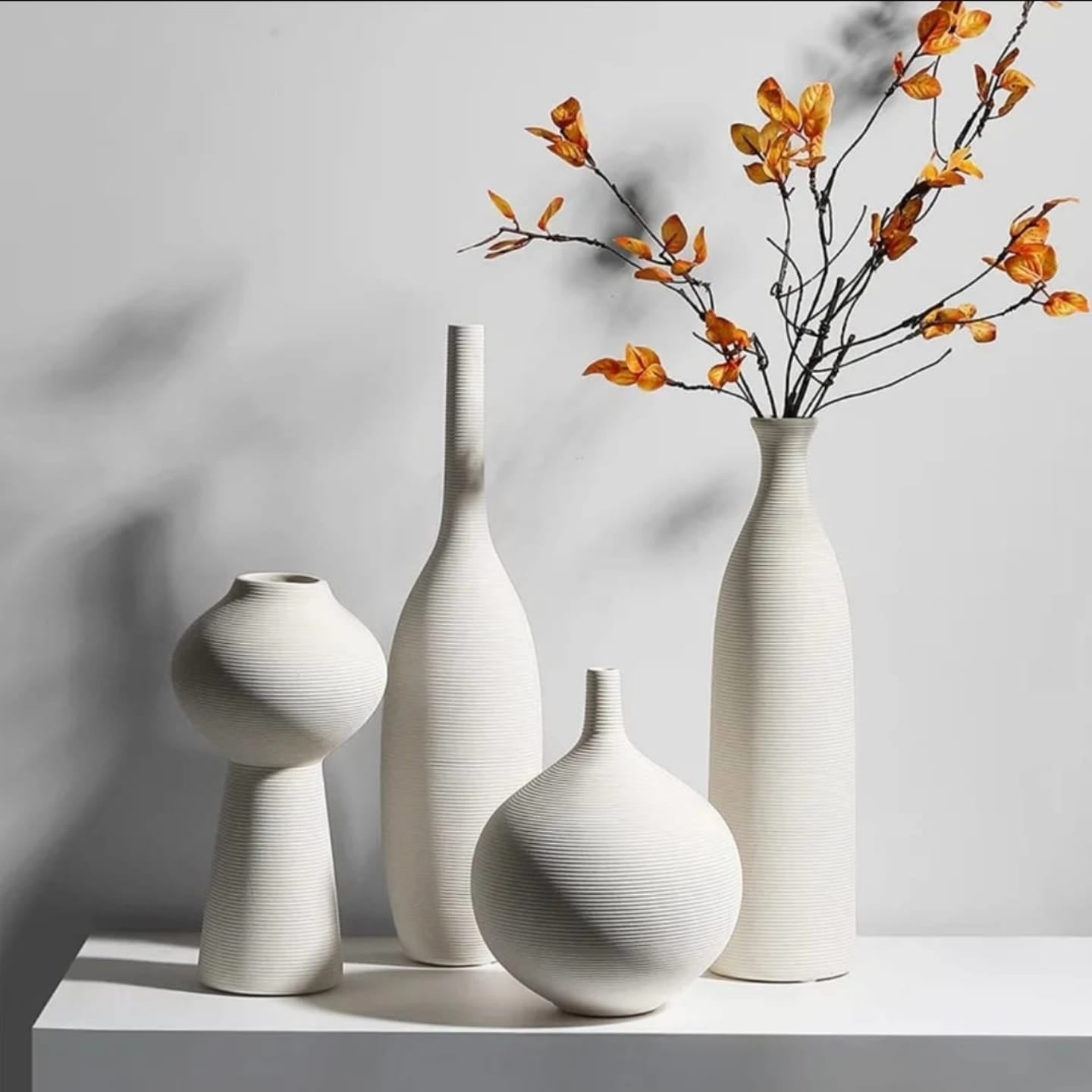 Modern ceramic vases in 4 in 1 and 3 in 1