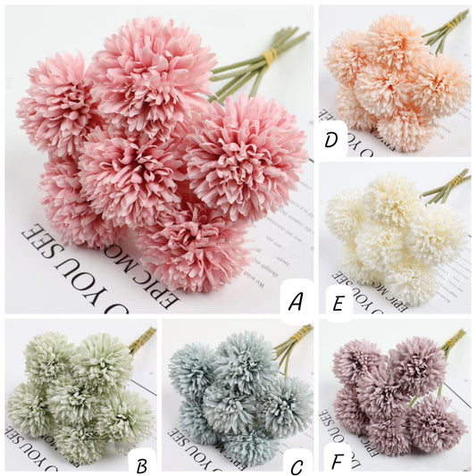 Artificial 6pc dandelion flowers