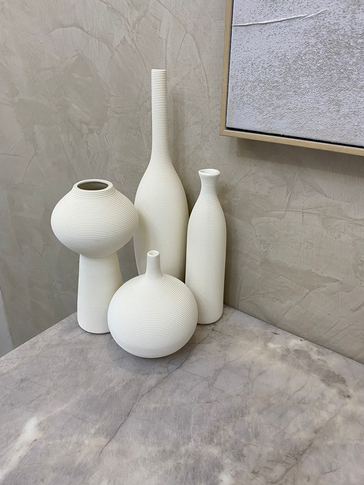 Modern ceramic vases in 4 in 1 and 3 in 1