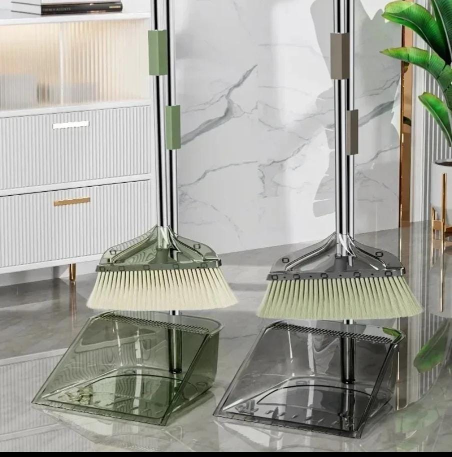 Transparent Broom and dustpan